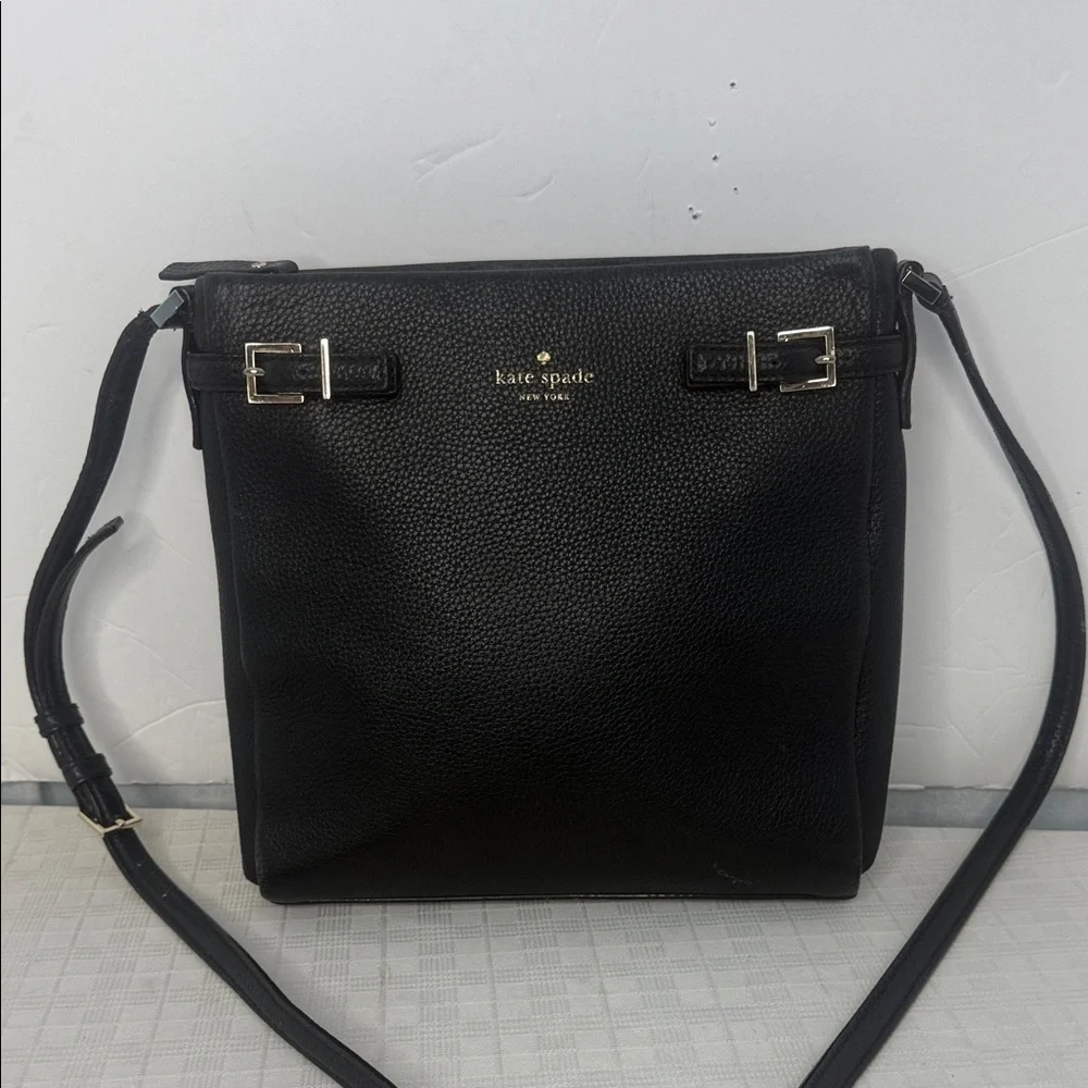 Kate Spade New York Holden Street BRANDY Black Leather Crossbody Shoulder BAG